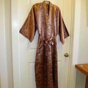 Vintage Old Shanghai Satin Kimono Robe